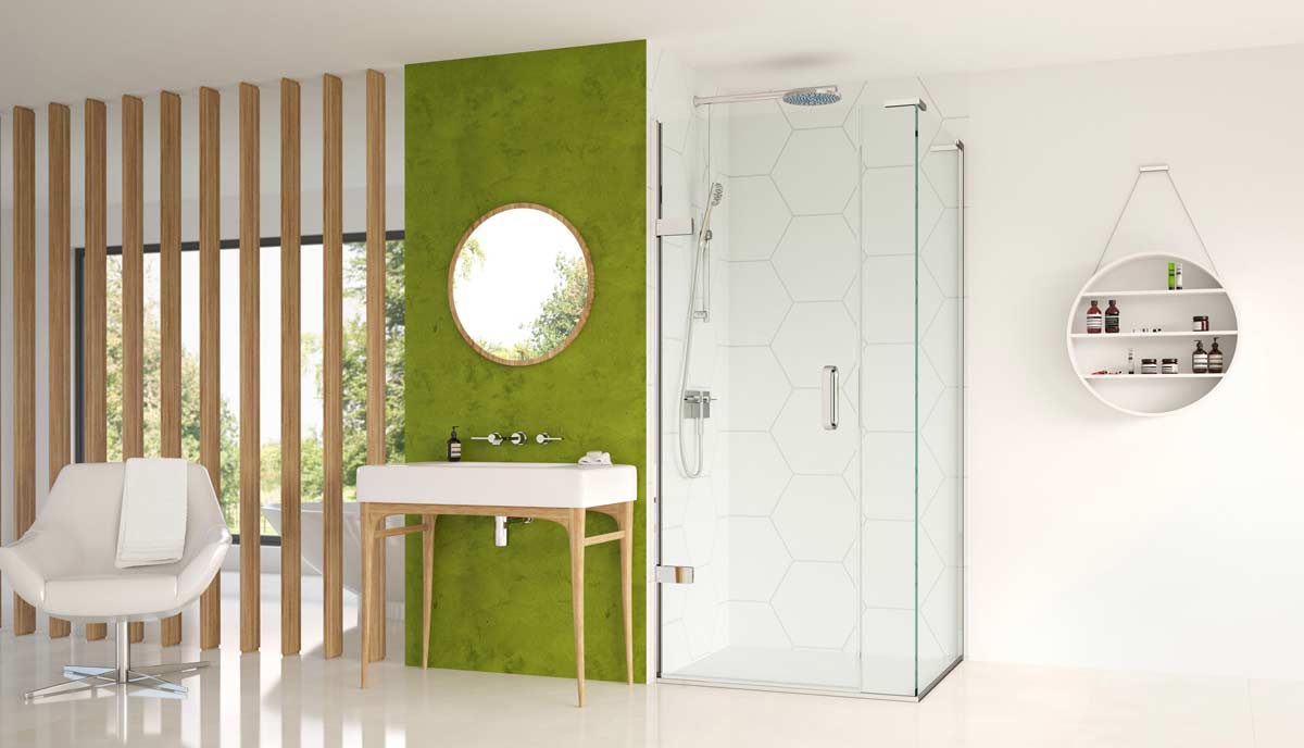 Matki-EauZone-Plus-Hinged-Door-from-wall-and-Inline-Panel-for-Corner